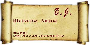 Bleiveisz Janina névjegykártya